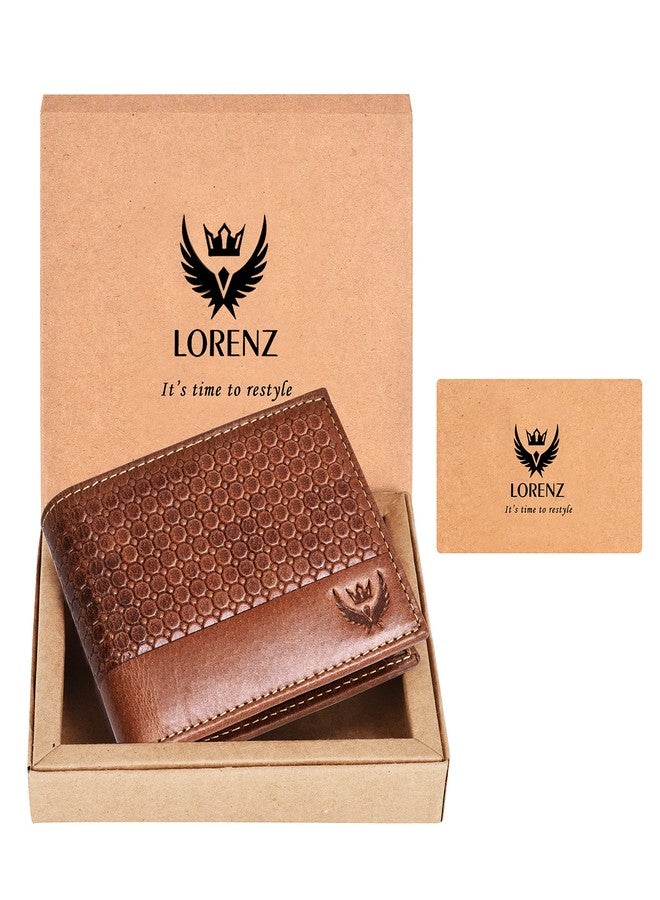 LORENZ® RFID Blocking Genuine Crunch Leather Texture Wallet for Men | Tan Bi-Fold Wallet | Men's Wallet Purse | GL-44 - Image 2